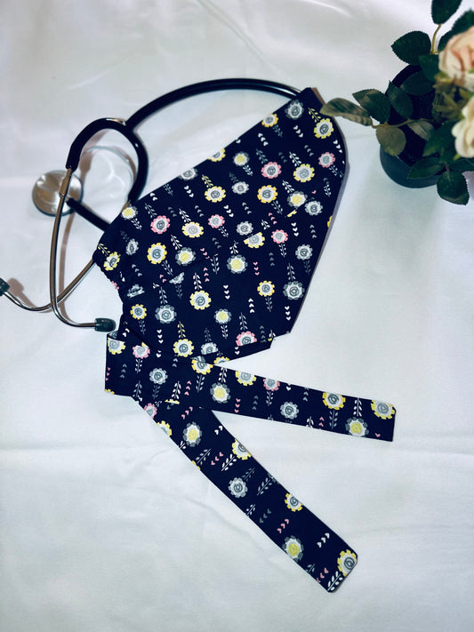 Floral bleu marine